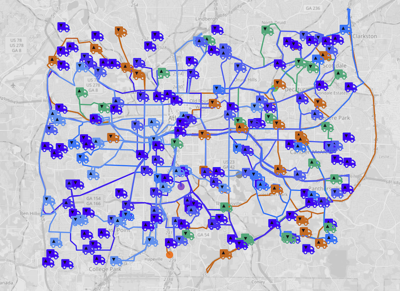 Visualization of a Pick-up and delivery routing schedule